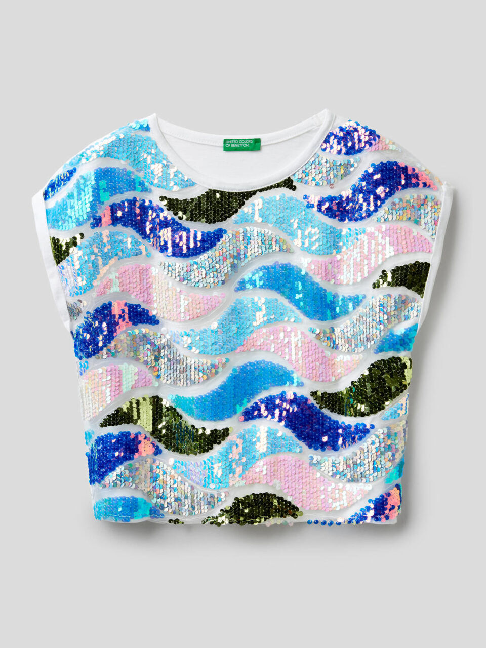 Camiseta con lentejuelas multicolores image number 1