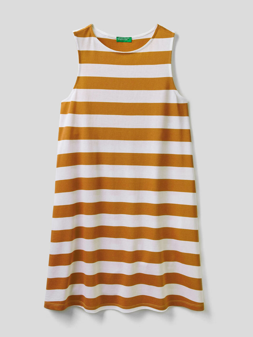 Vestido corto de rayas sin mangas image number 1