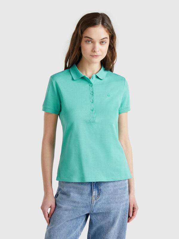 Polo slim fit de algodón elástico Mujer