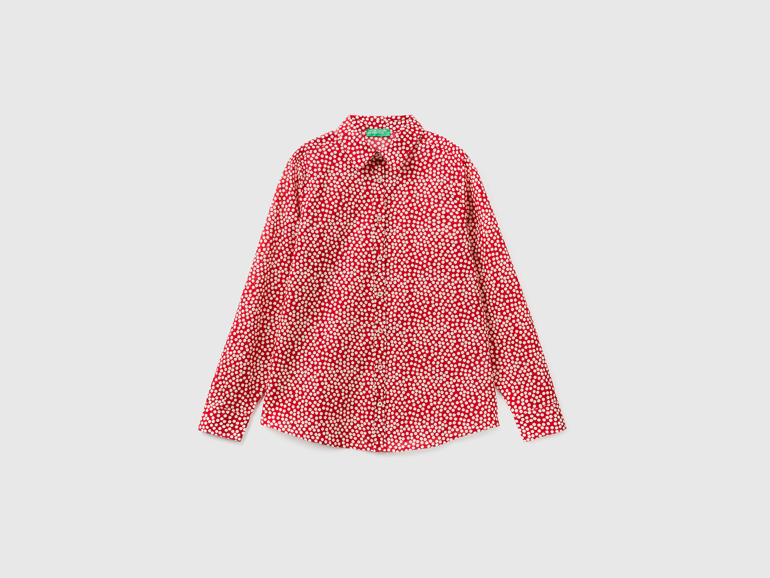 Camisa roja lunares online blancos