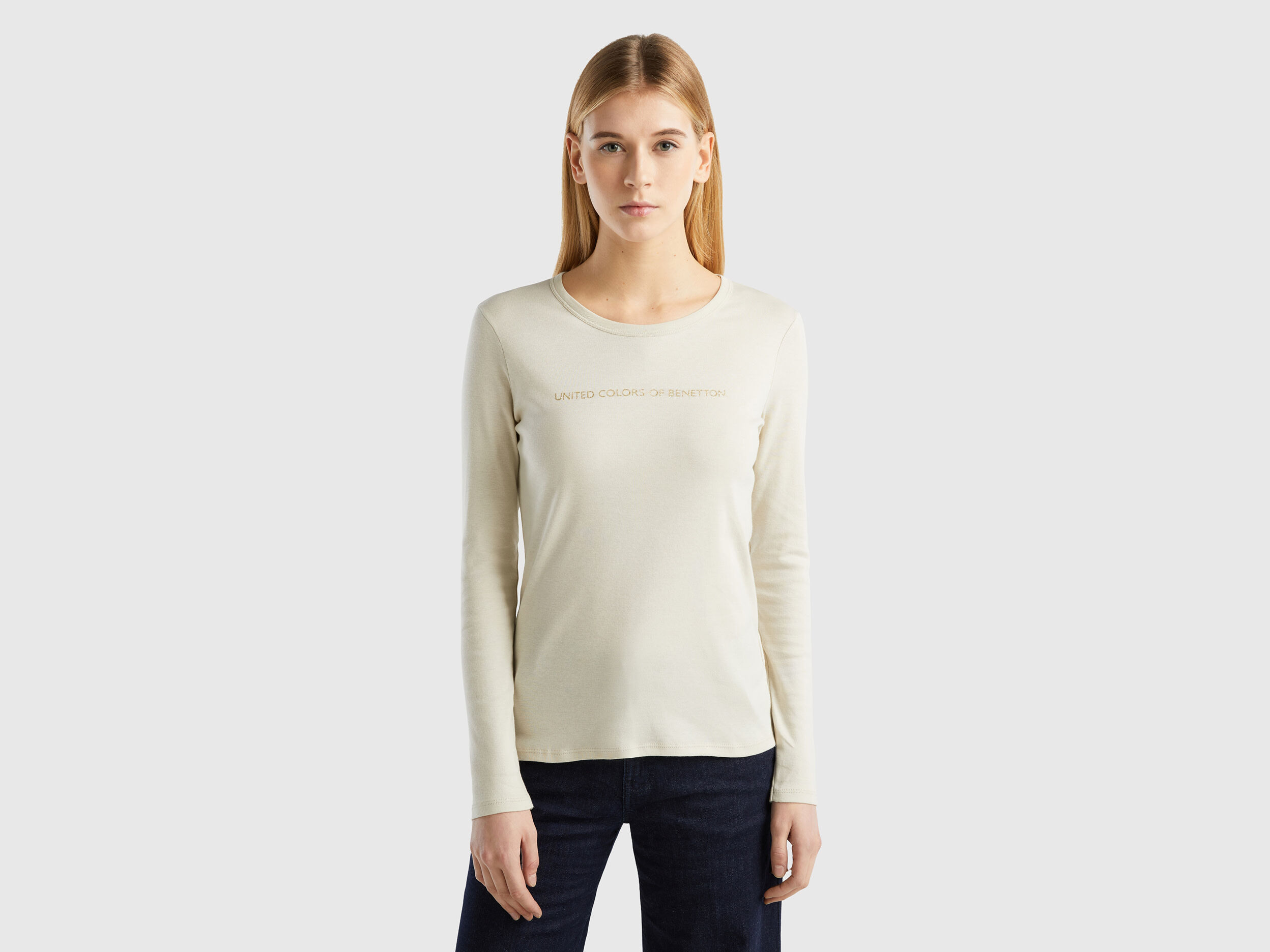 Benetton camisetas shop manga larga mujer