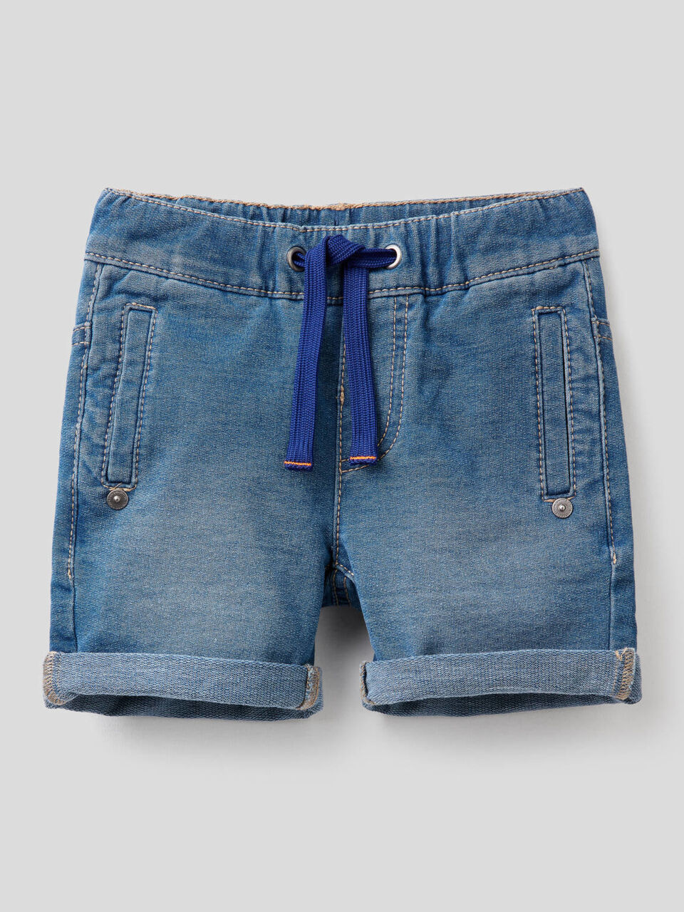 Bermudas de felpa de efecto denim image number 1