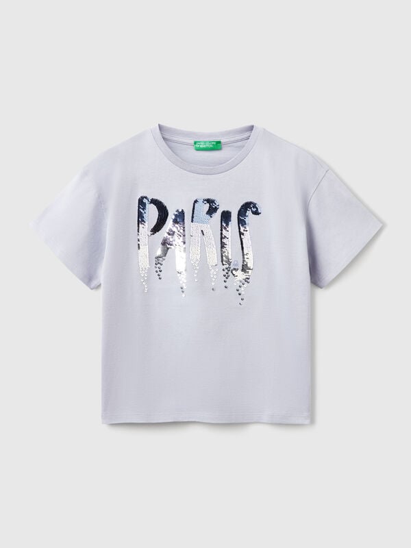 Camiseta con estampado y lentejuelas Niña