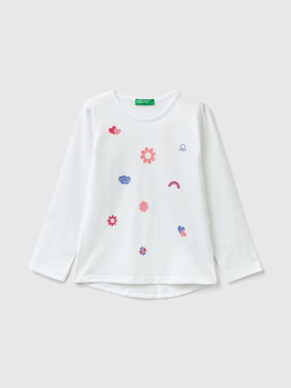 Camiseta de algodón orgánico con estampado Niña