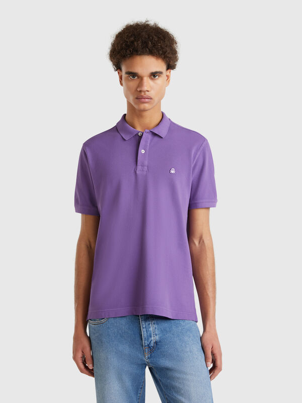 Polo regular fit morado Hombre