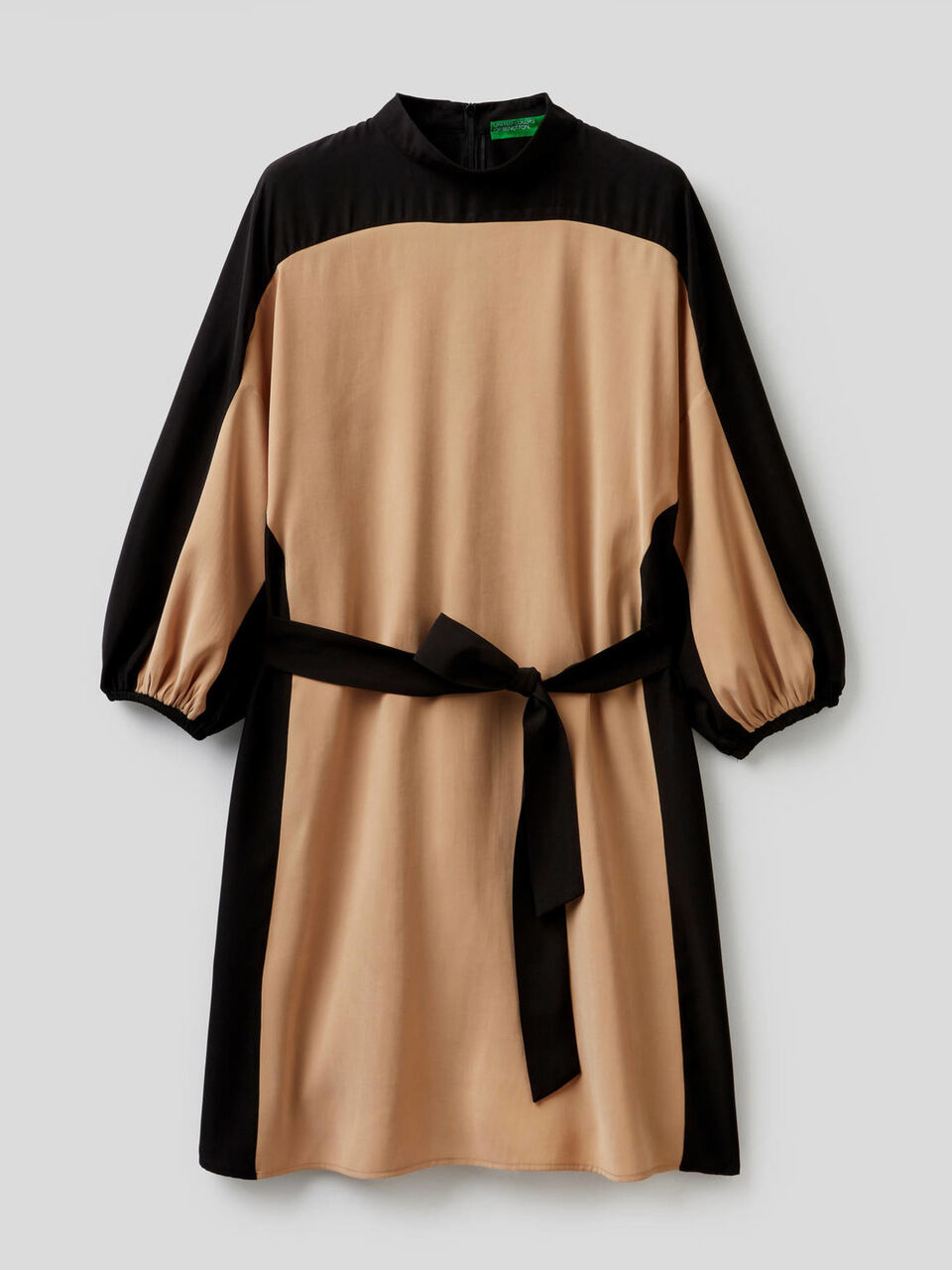 Vestido color block con manga francesa image number 1
