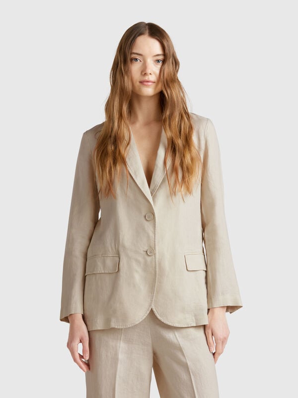 Blazer de puro lino Mujer