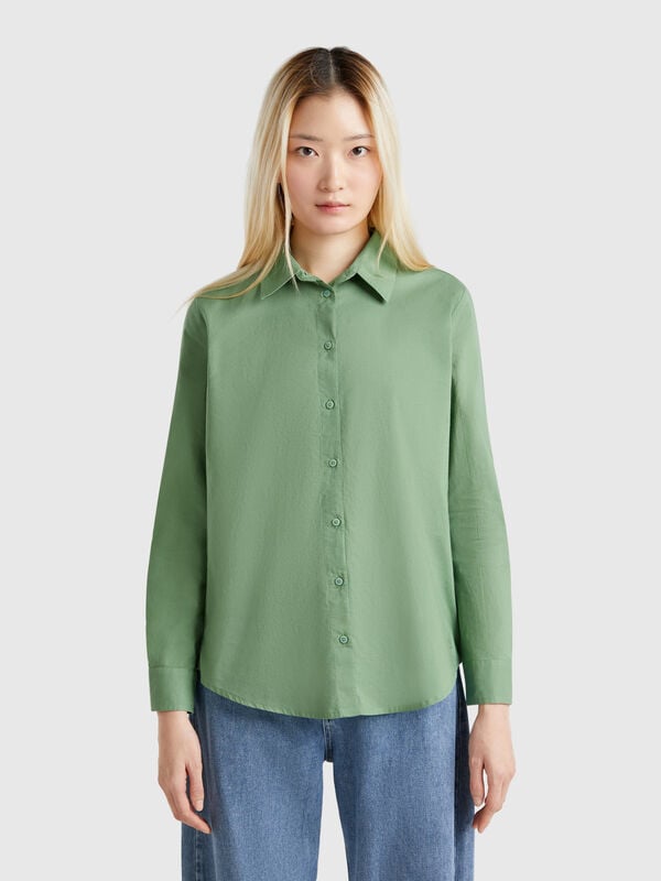 Camisa regular fit de algodón ligero Mujer