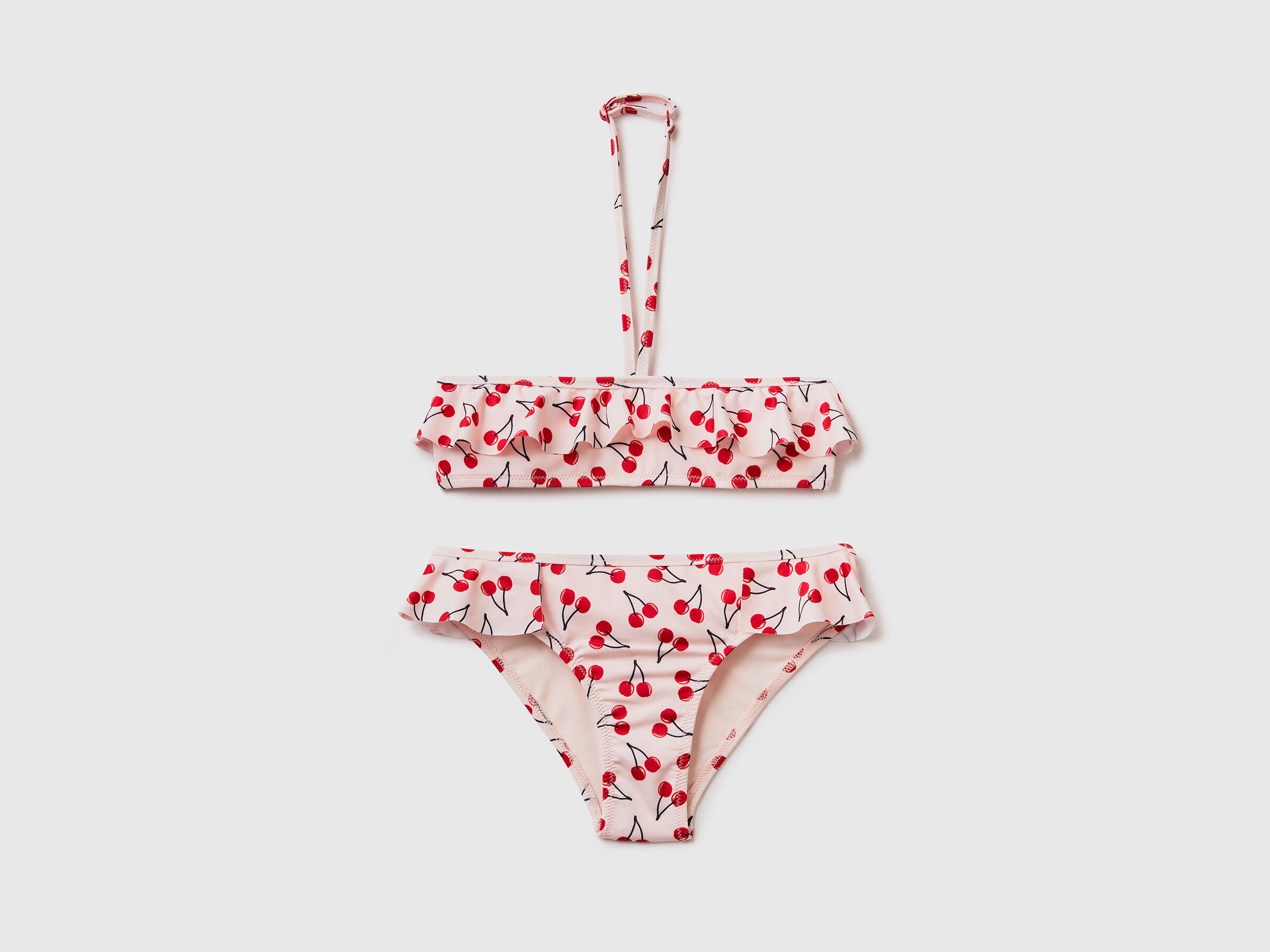 Ordinario Culo Punto muerto Bikini rosa claro con estampado de cerezas - Rosa Palo | Benetton