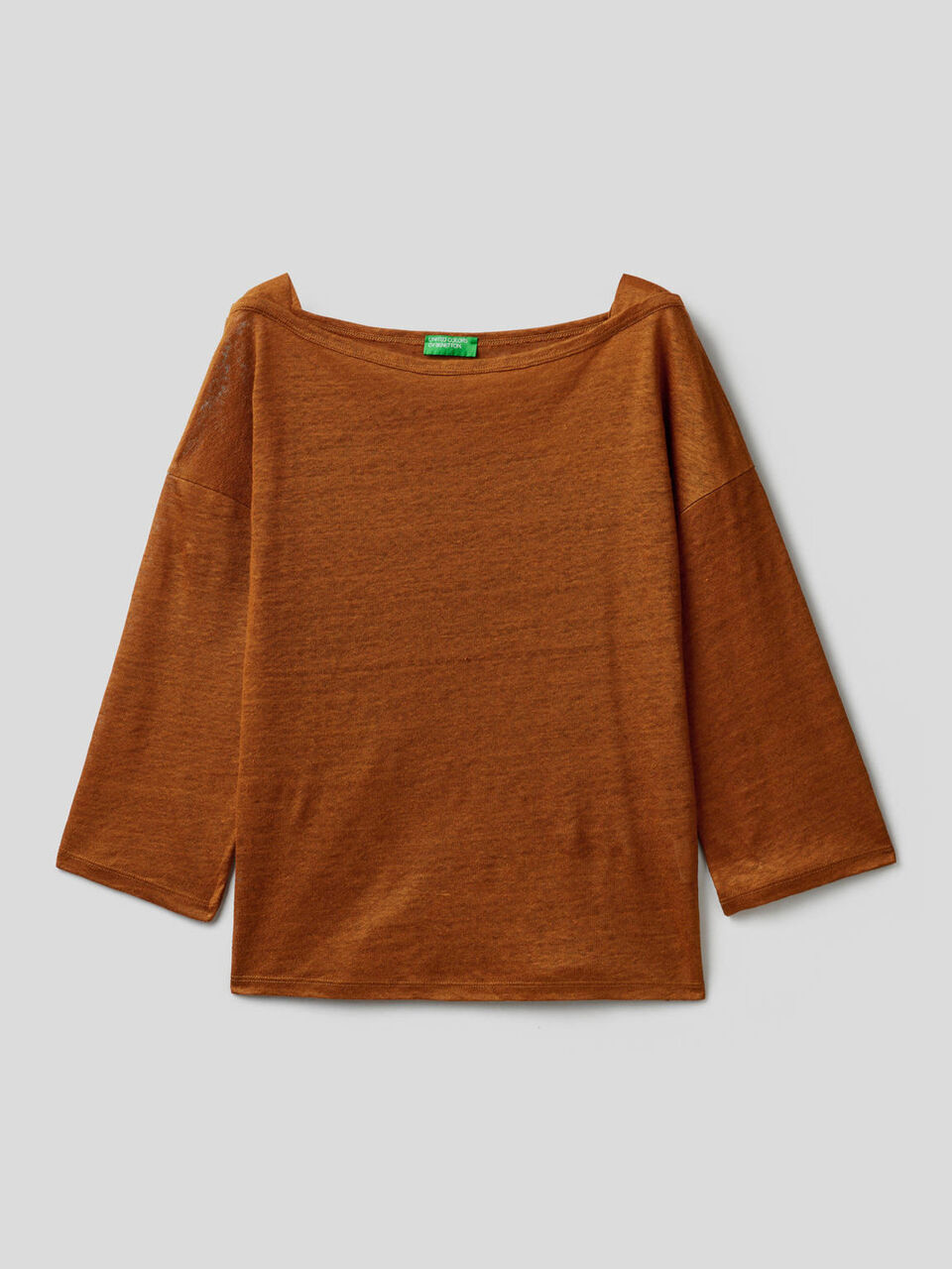 Camiseta de 100% lino con manga francesa image number 1