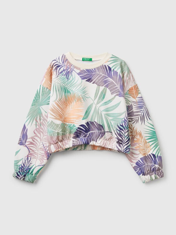 Sudadera con estampado tropical Niña