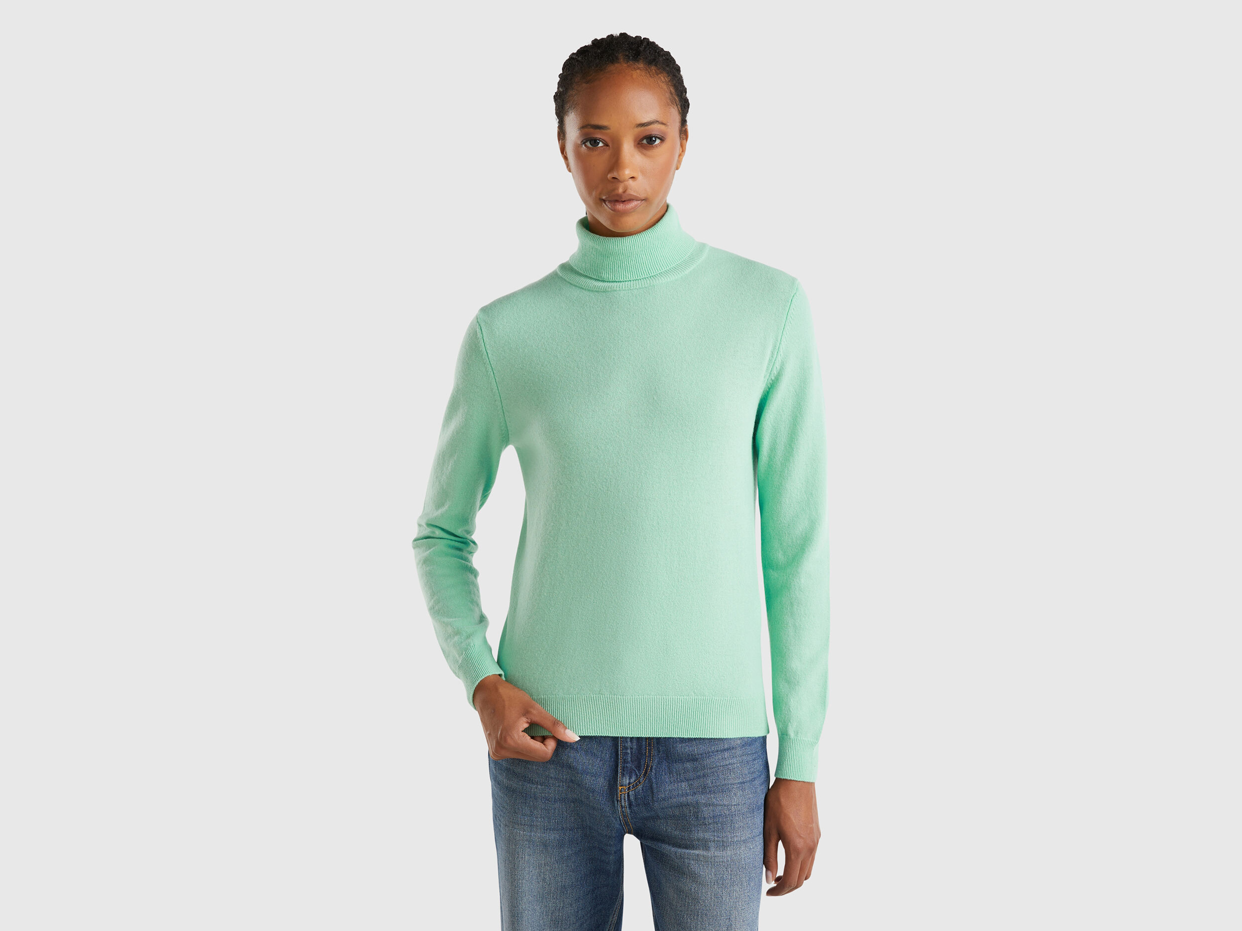 Jersey cuello alto sin manga mujer shop