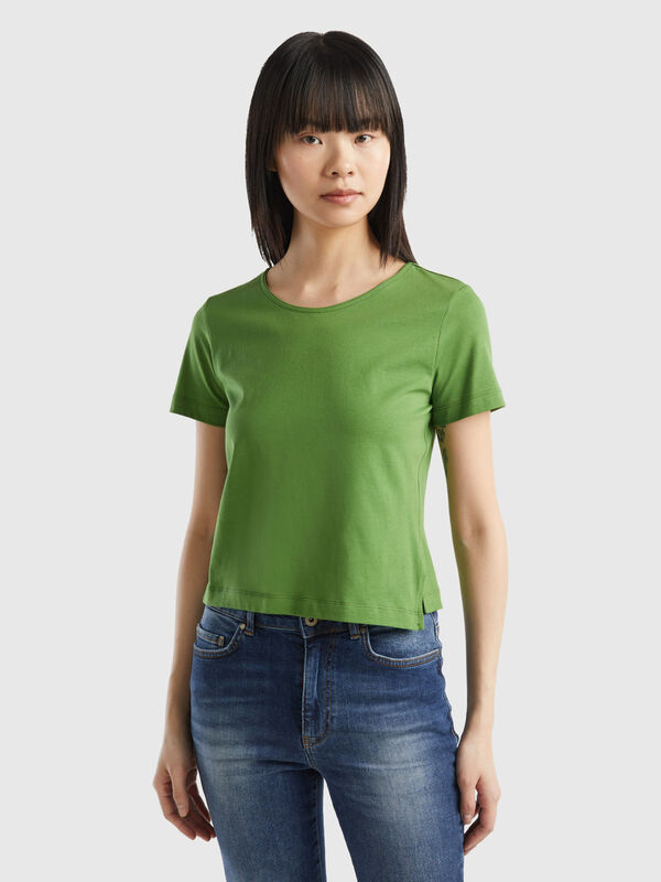 Camiseta de manga corta con abertura Mujer