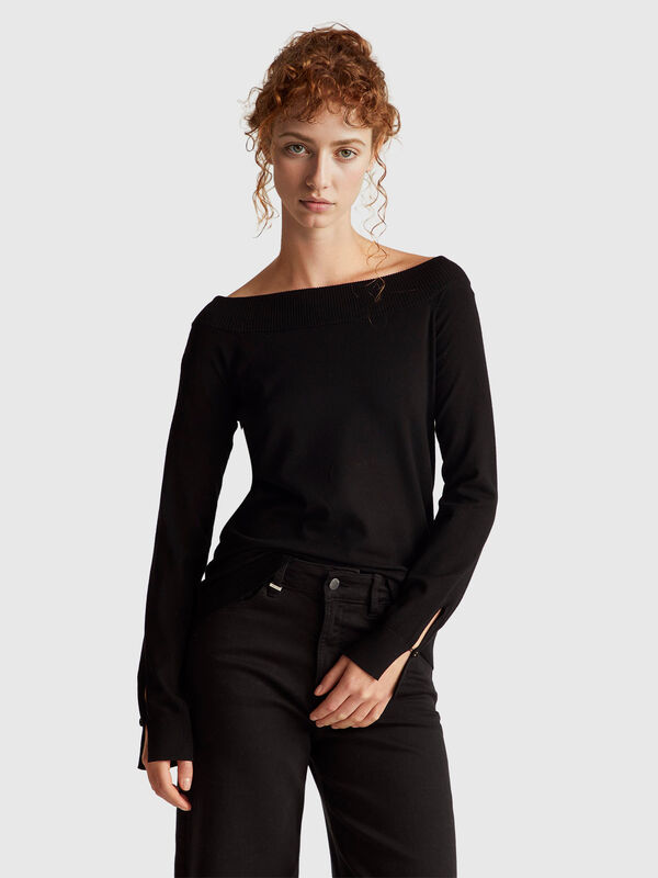 Suéter de cuello Bardot Mujer