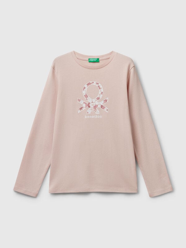 Camiseta con estampado de purpurina Niña