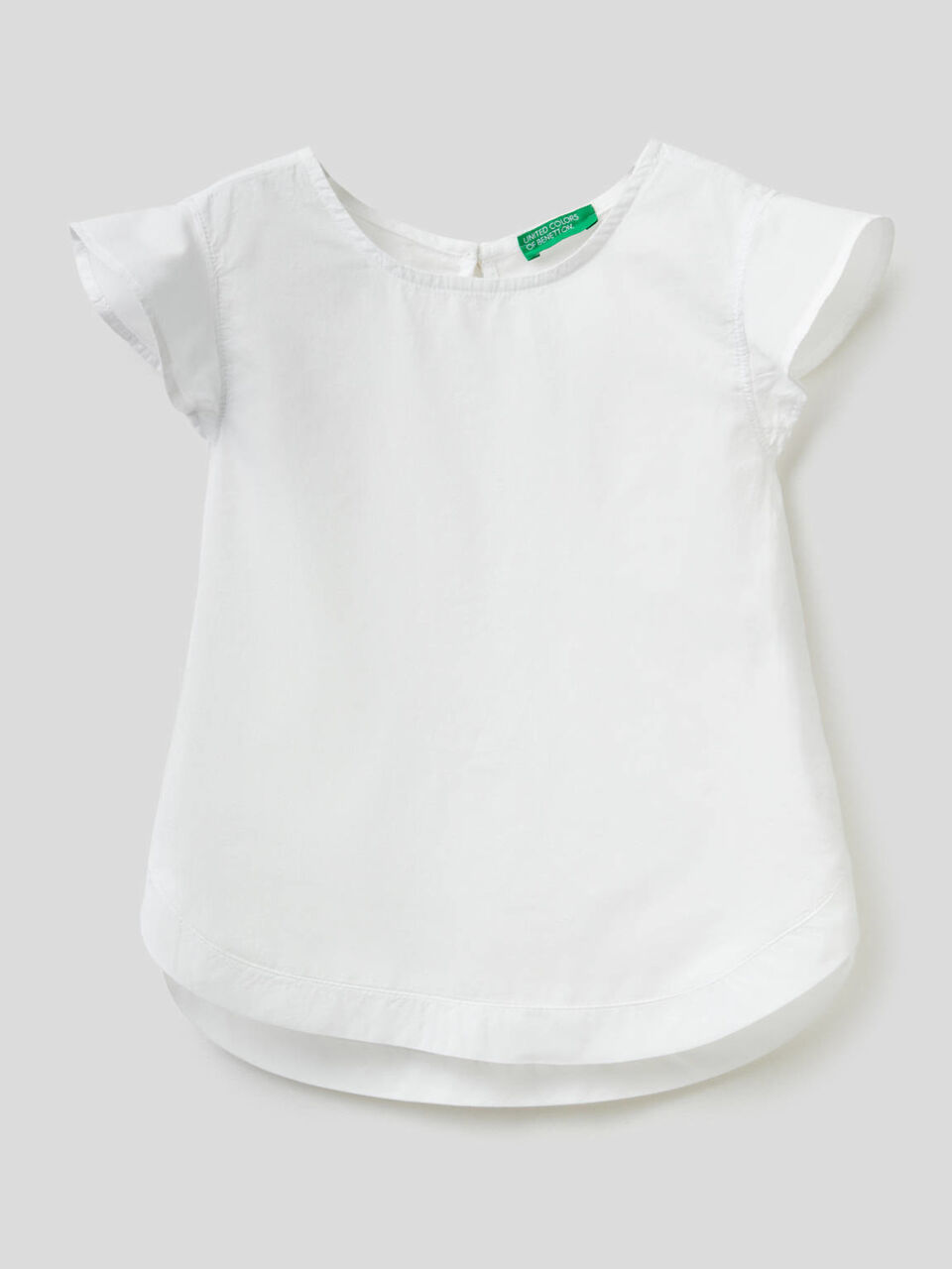 Blusa de algodón con volantes en las mangas image number 1