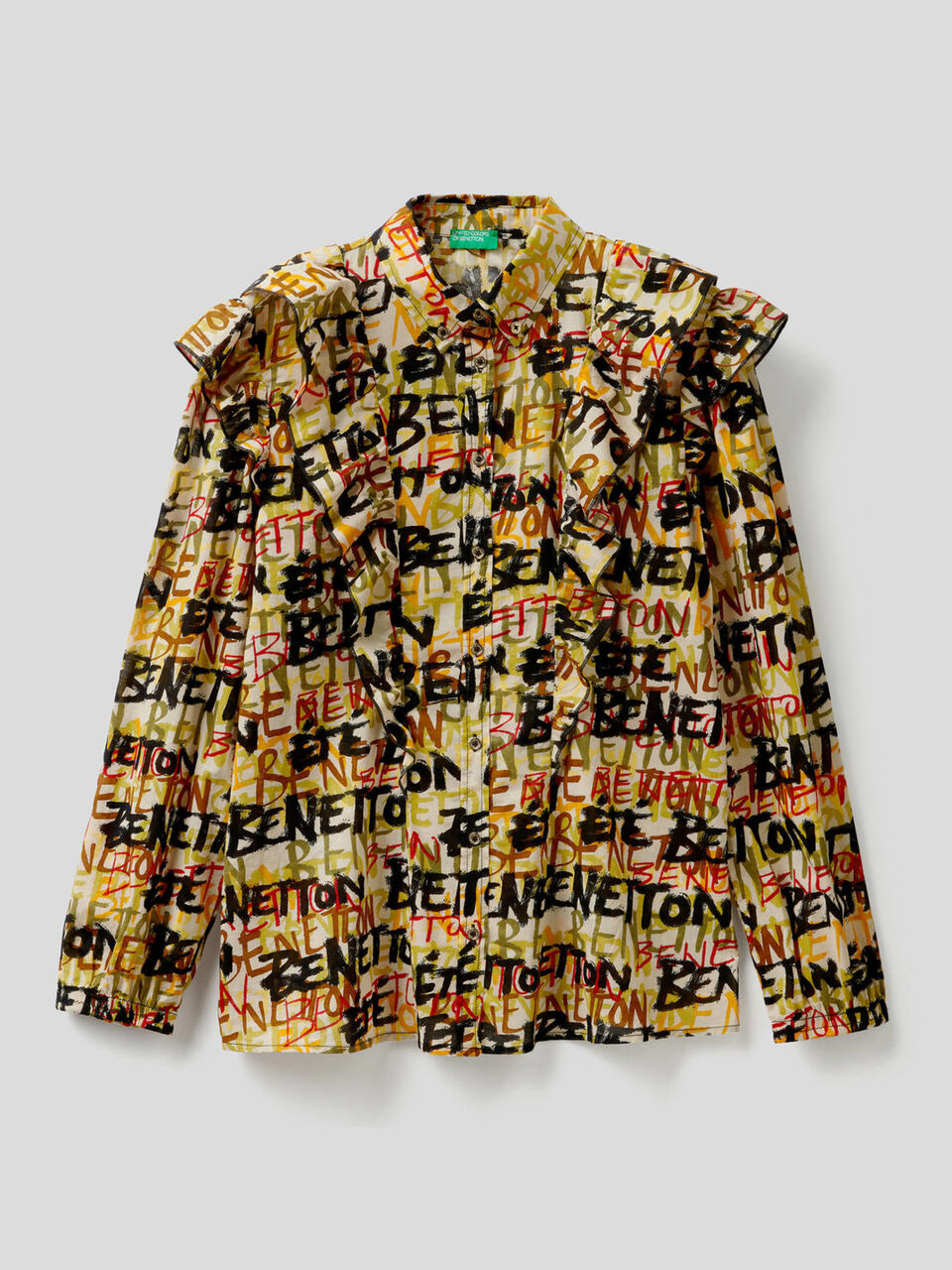 Camisa estampada con volantes image number 1