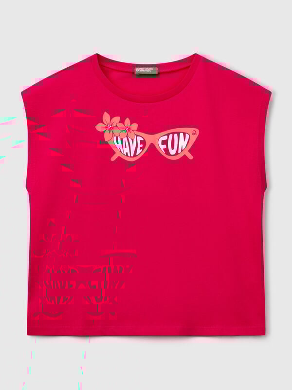 Camiseta con estampado flúor Niña