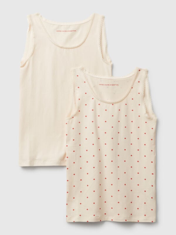 Dos camisetas sin mangas de algodón elástico Niña