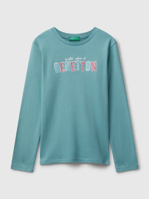 Camiseta con estampado de purpurina Niña
