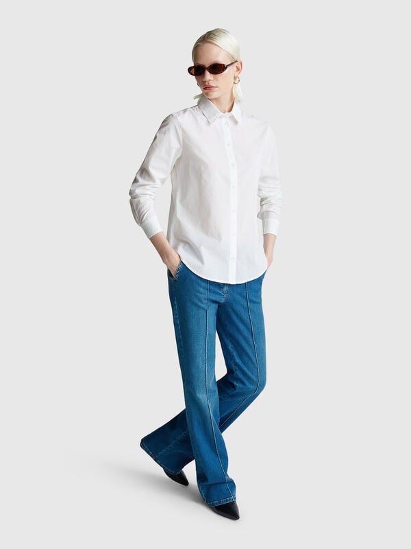 Camisa de corte regular en algodón ligero Mujer
