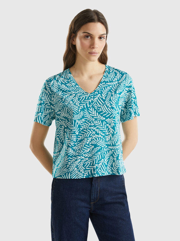 Camiseta estampada de algodón de fibra larga Mujer
