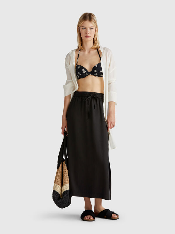 Falda midi fluida Mujer