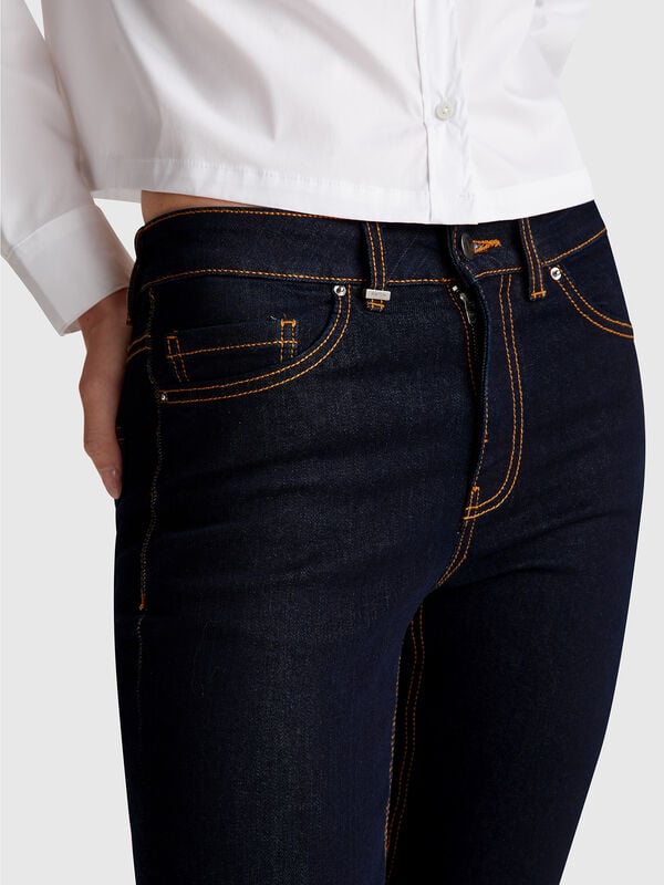 Vaqueros cropped de algodón Mujer