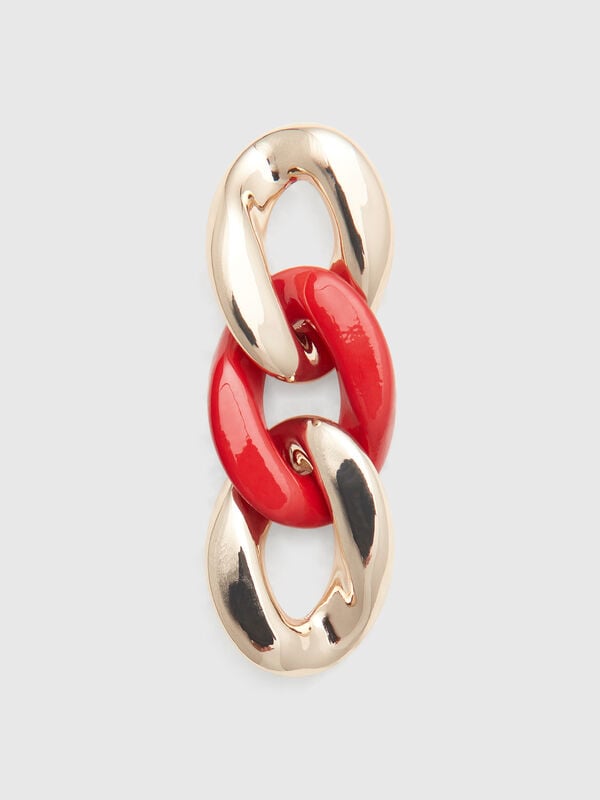 Pendientes colgantes con cadena de oro y ladrillos Mujer