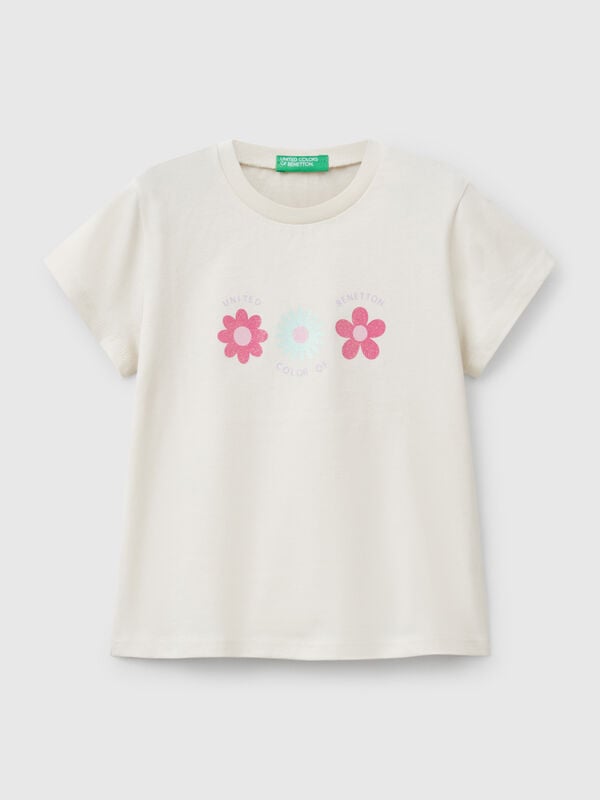 Camiseta con estampado de purpurina Niña