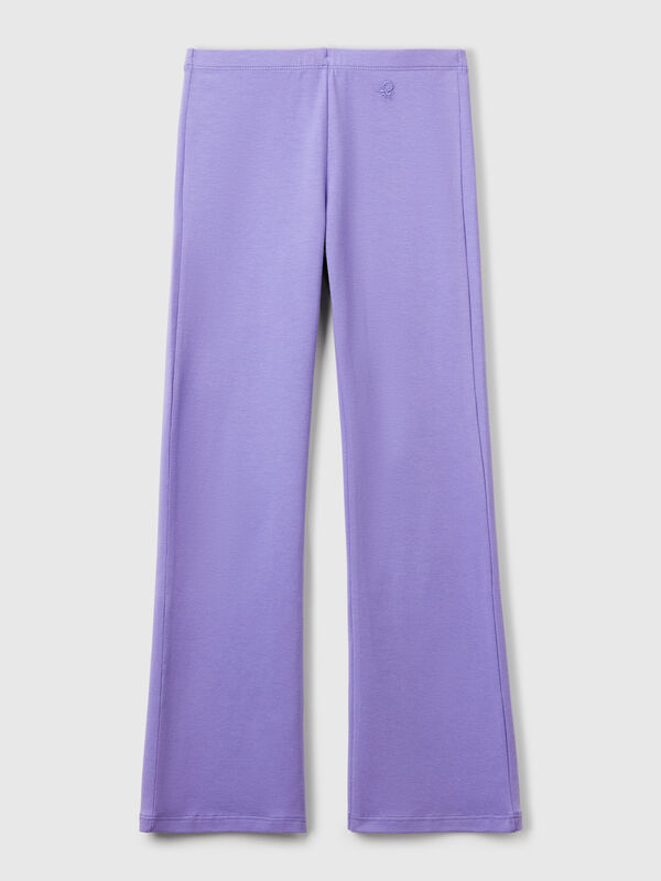 Leggings acampanados de algodón elástico Niña