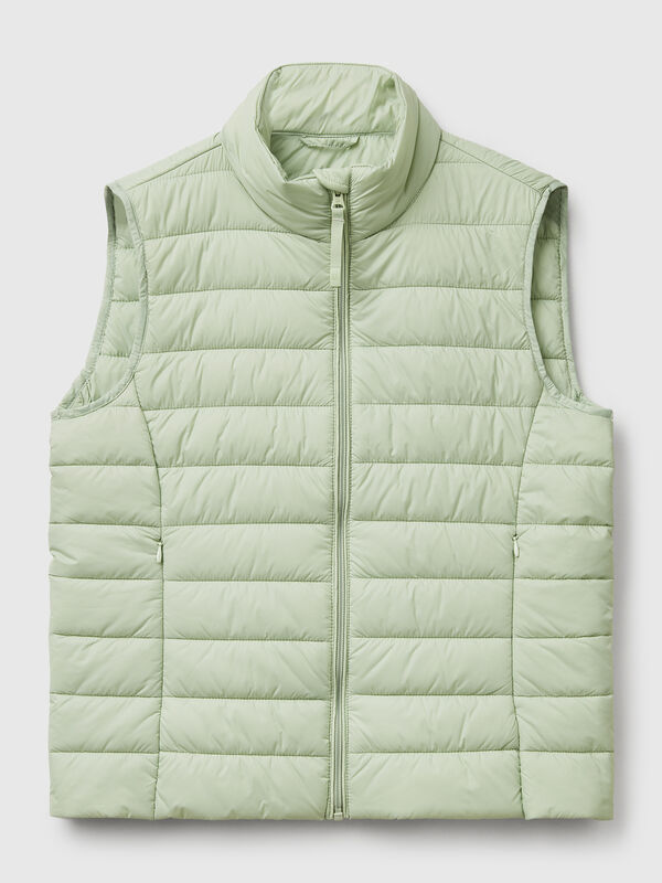 Chaqueta acolchada sin mangas de corte entallado Mujer