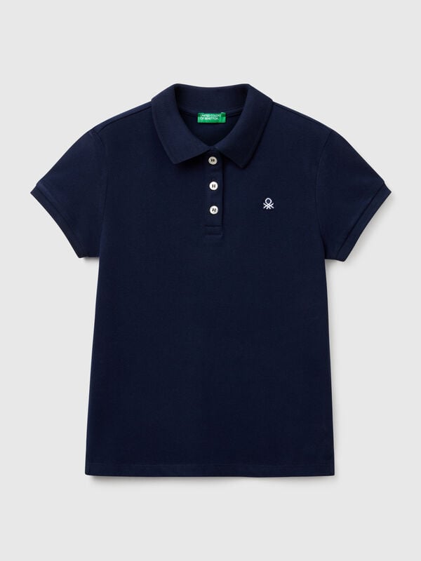 Polo de algodón de manga corta Niña