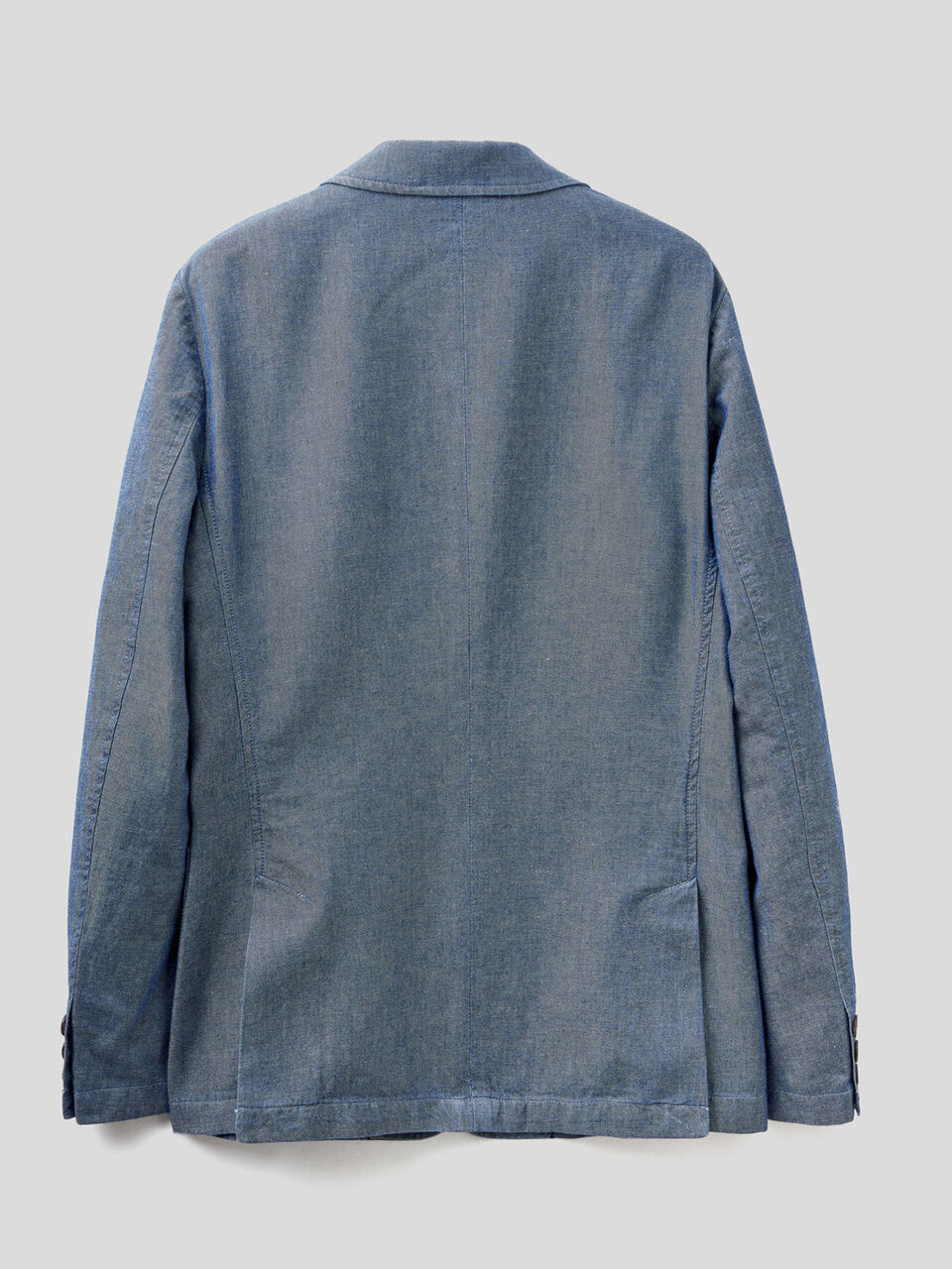 Blazer en denim de algodón y lino mixto image number 2