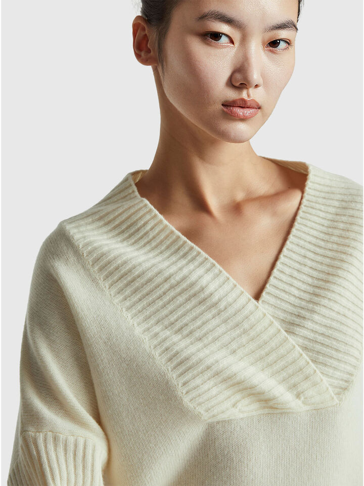 V NECK SWEATER L/S Mujer