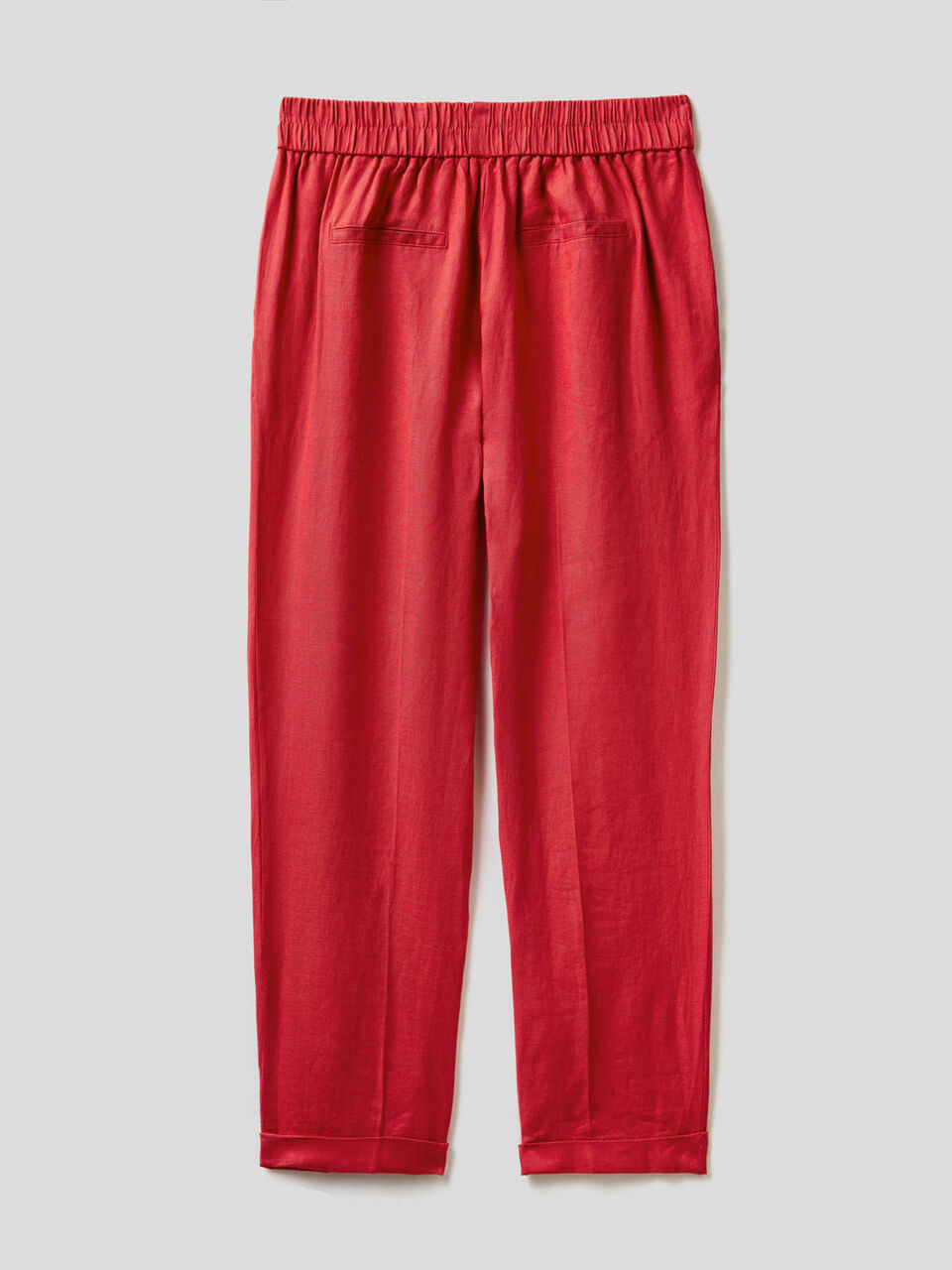Pantalón cropped de 100% lino image number null