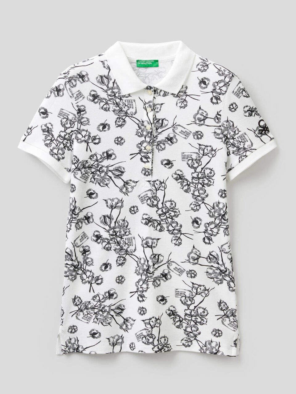 Polo estampado de algodón elástico image number 1