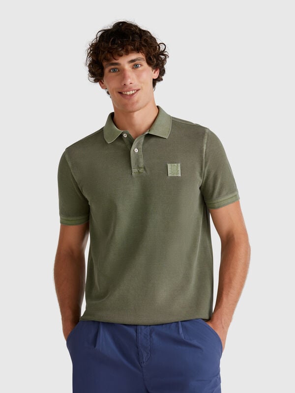 Polo regular fit verde militar Hombre