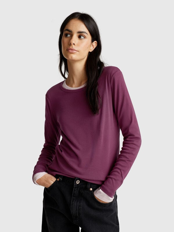 Camiseta de manga larga 100% algodón Mujer