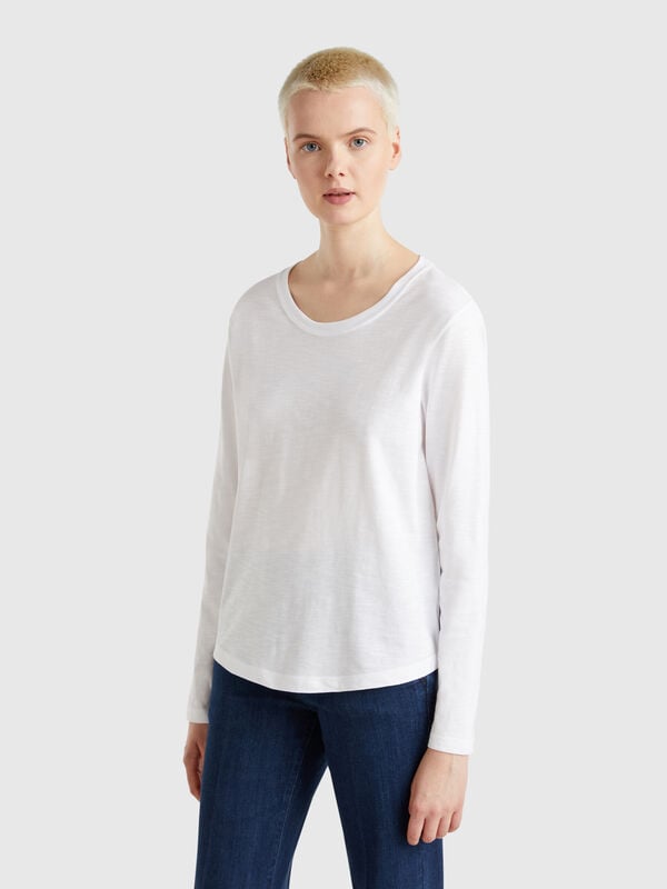 Camiseta de manga larga de algodón ligero Mujer