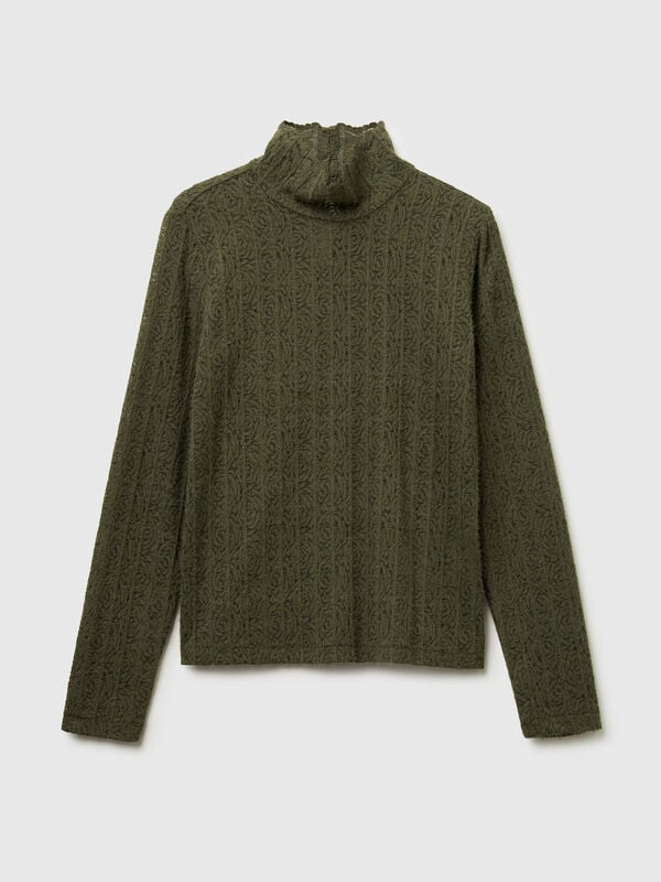 Blusa de encaje de corte entallado Mujer