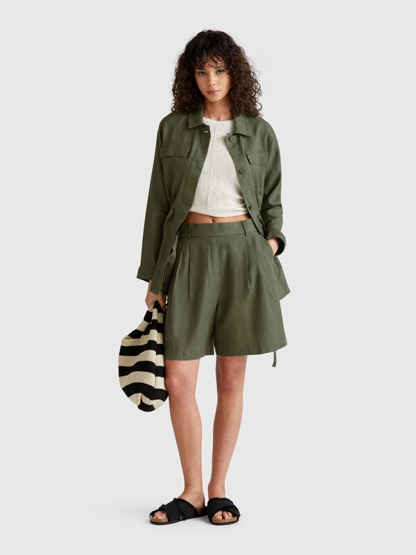 Bermudas 100% lino Mujer