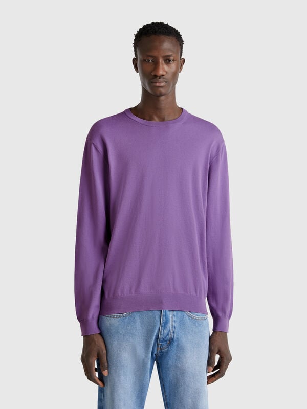 Jersey de cuello redondo de 100% algodón Hombre