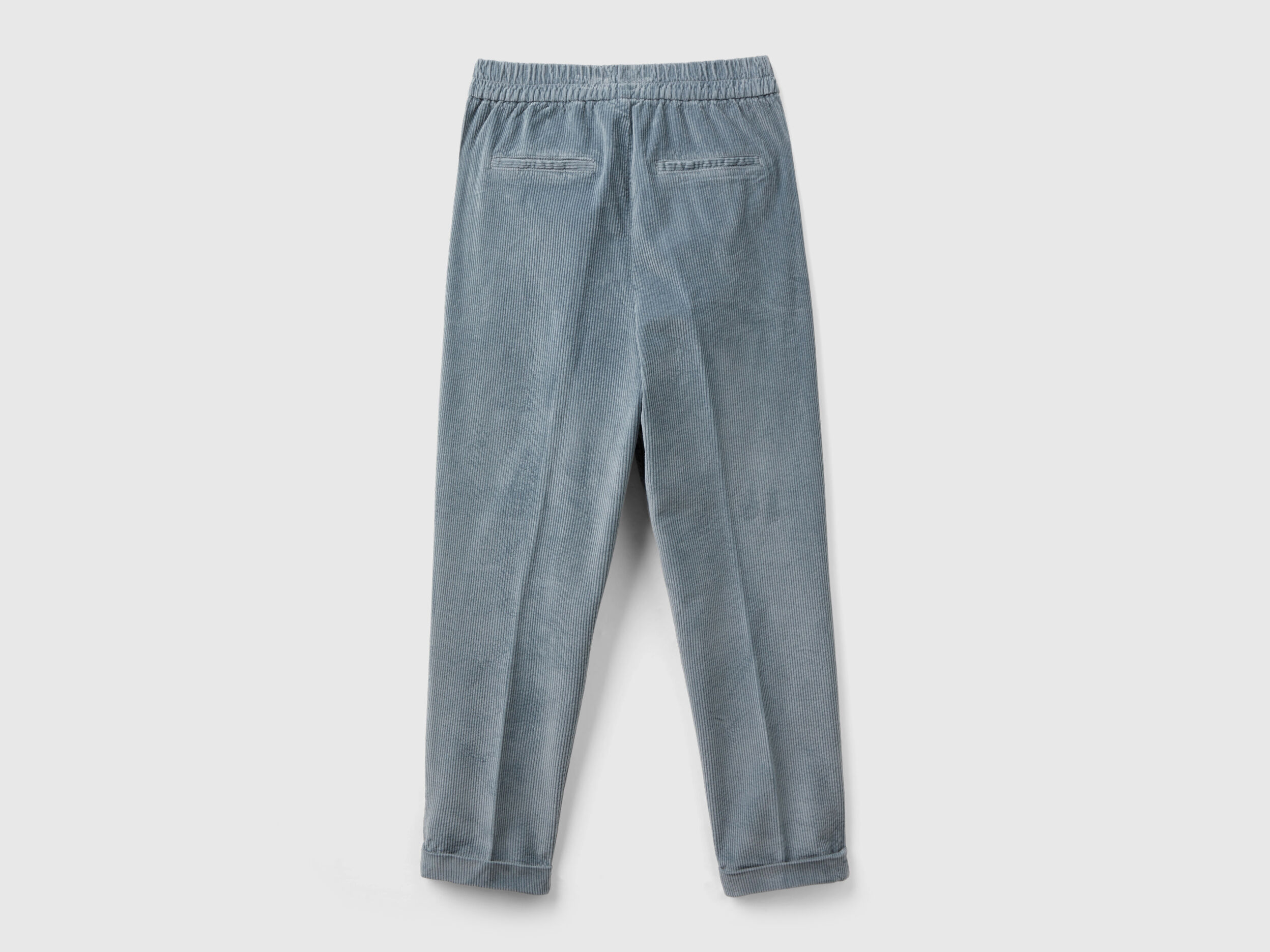 Pantalones chinos de pana con cintura elástica - Gris Oscuro | Benetton