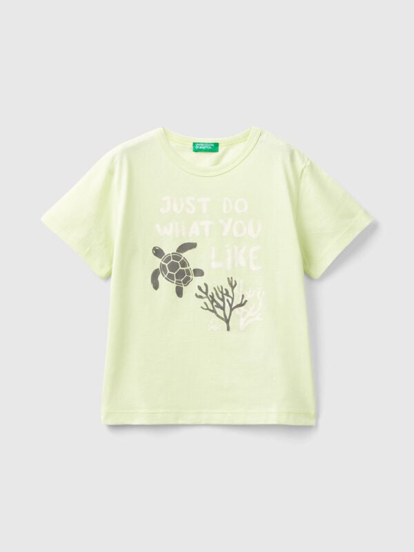 Camiseta de algodón orgánico con estampado Niño