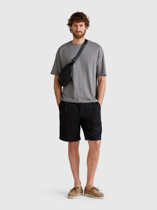 Bermudas con cordón de puro lino Hombre