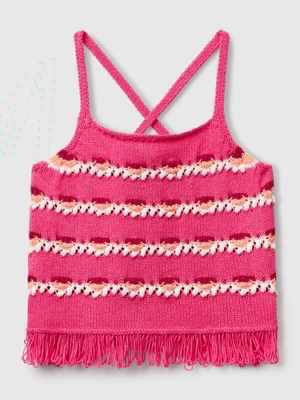 Top de punto de crochet Niña