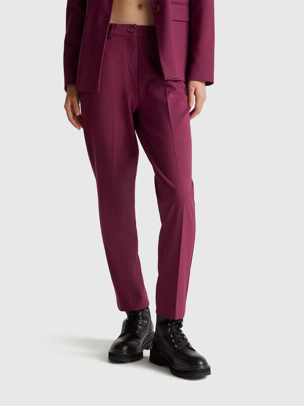 Pantalones de mezcla de viscosa elástica Pantalones de mezcla de viscosa elástica Mujer