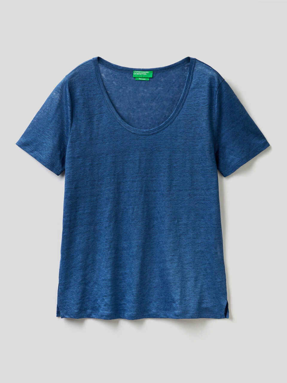 Camiseta de cuello redondo de 100% lino image number 1