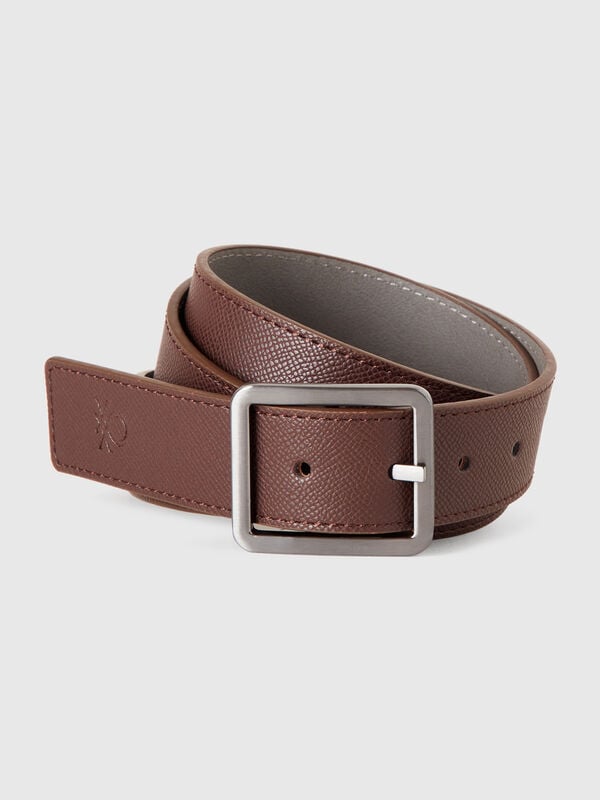 Cinturón reversible en tejido revestido Hombre
